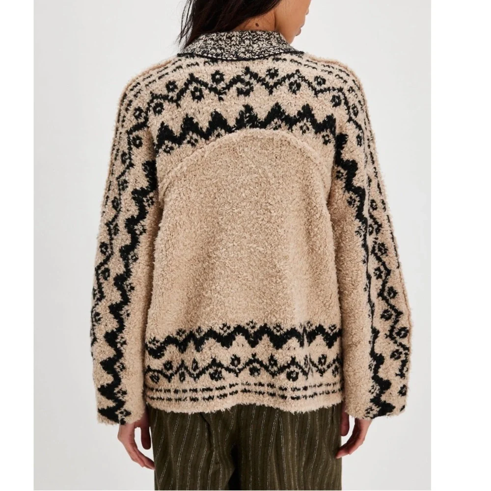 Free People Kodiak Slub Button Front Relaxed Oversized Cardi Sweater NEW XS